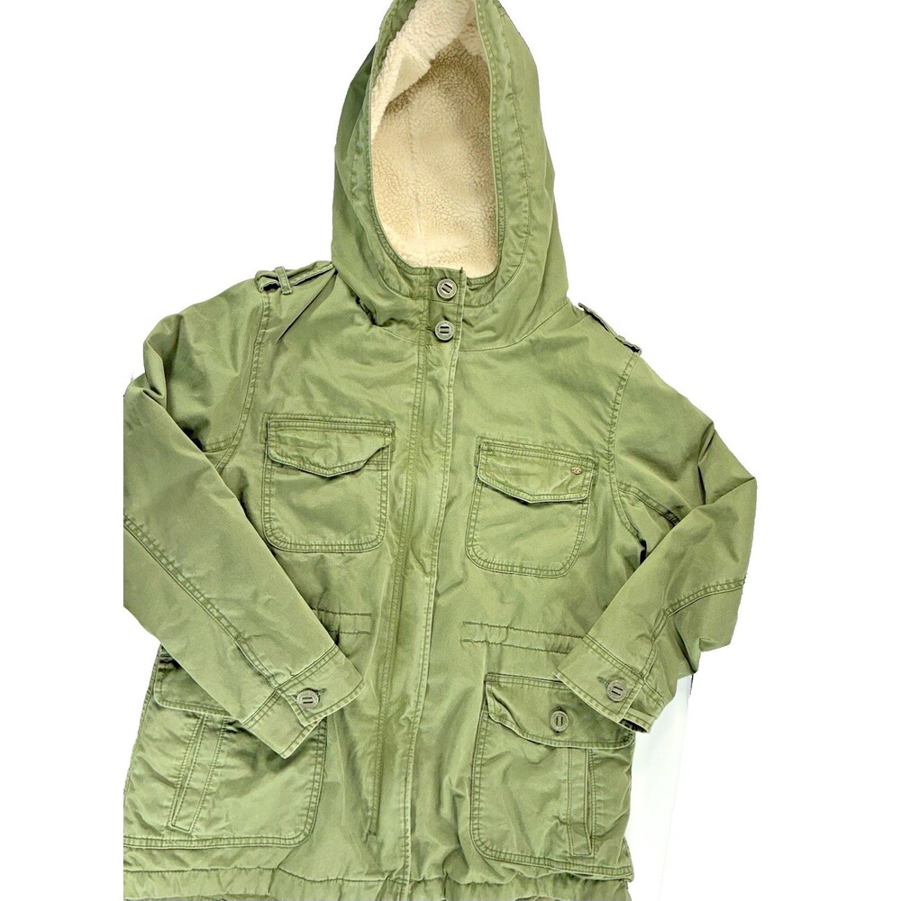 American Eagle Outfitters Jacket Olive Green Hooded Parka Lined Women's XL